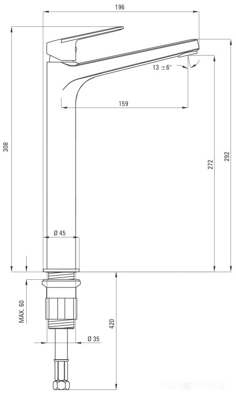 Смеситель Deante Jasmin Nero BGJ N20K