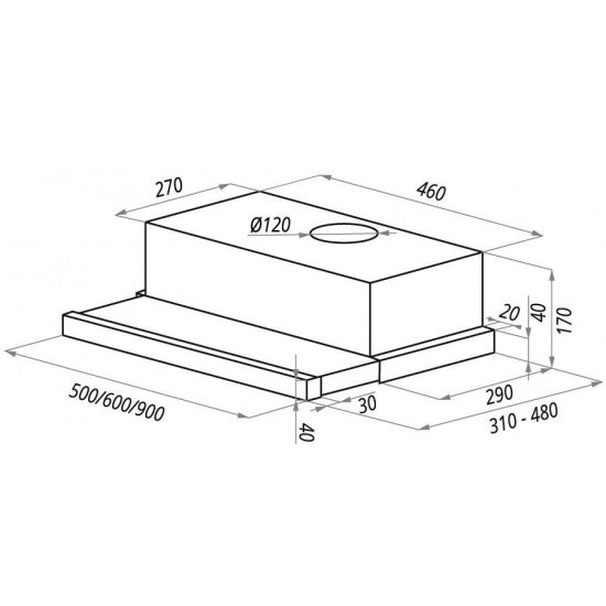 Вытяжка Ciarko SL-S II 60 (черный)