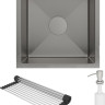 Кухонная мойка Roxen Uno 560210-44 (440*440) сатин под столешницу (с ролл-матом и дозатором)