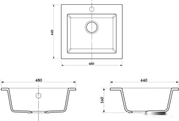 Кухонная мойка Berge BR-4803 (графитовый матовый)