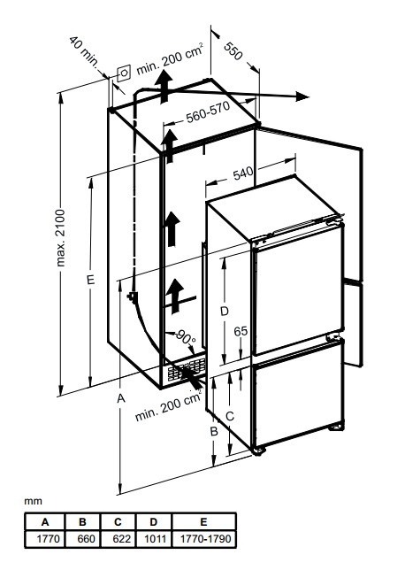 Холодильник с нижней морозильной камерой Weissgauff WRKI 2801 MD
