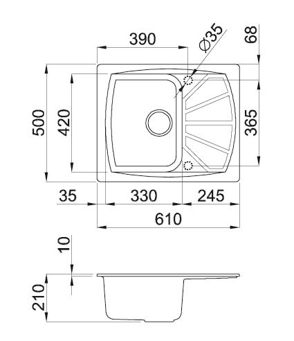 Кухонная мойка Elleci Living 125 G68 Bianco