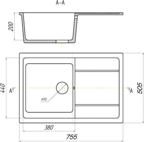 Кухонная мойка Saniteco Fama (серый)