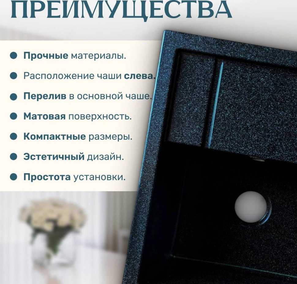 Кухонная мойка Saniteco Fortis (черный)
