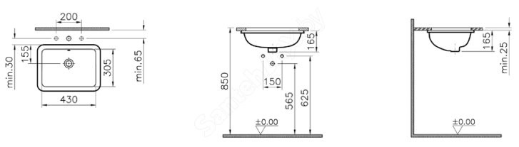 Умывальник Vitra S20 5474B003-0618