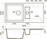 Кухонная мойка Omoikiri Sakaime 86-2-PL [4993203]