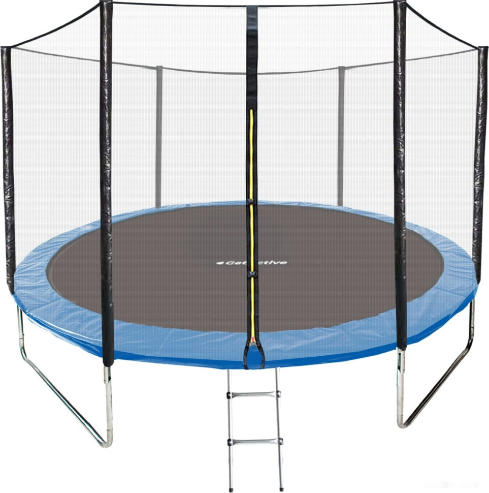 Батут GetActive Jump 10ft - 312 см с лестницей, внешней сеткой (синий)