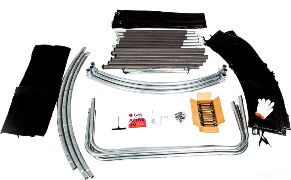 Батут GetActive Jump 10ft - 312 см с лестницей, внешней сеткой (синий)