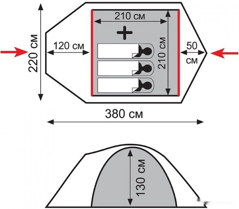 Палатка Tramp Lite Camp 3 (песочный)