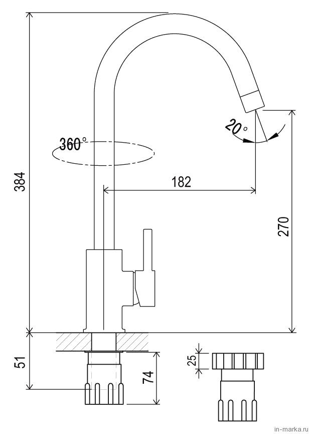 Смеситель Ravak KM 016.00