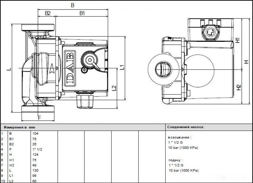 Циркуляционный насос DAB VA 65/130(1")