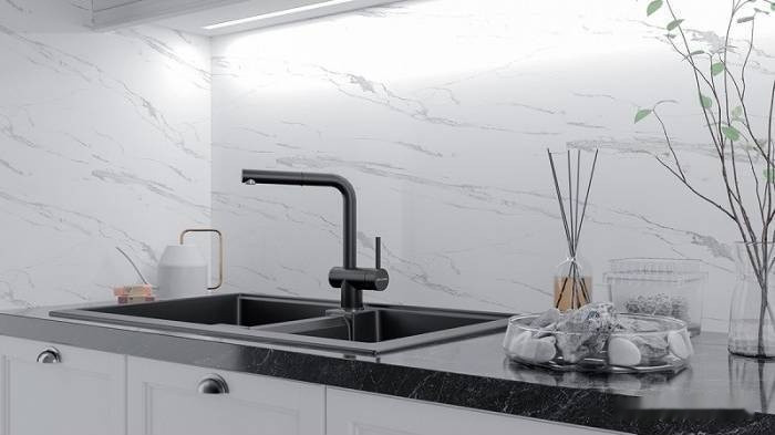 Смеситель Paulmark Dosse Do214418-418 (черный металлик)