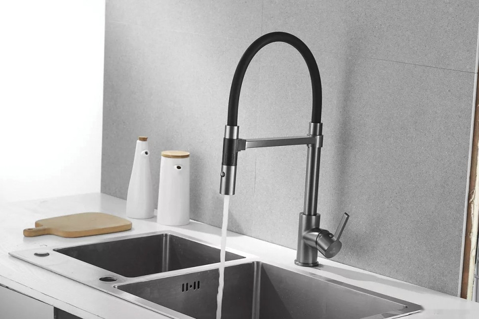 Смеситель Rose R133T (оружейная сталь)