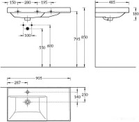 Умывальник Kerama Marazzi Cubo 90 CU.wb.90Lh