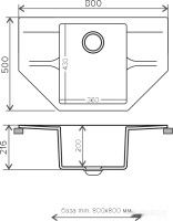 Кухонная мойка Polygran Riff-800 (серый 14)