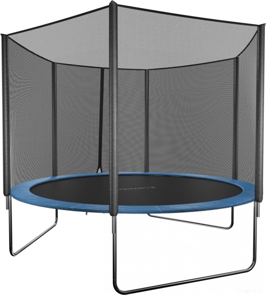 Батут GetActive Jump 8ft - 252 см с лестницей, внешней сеткой (синий)