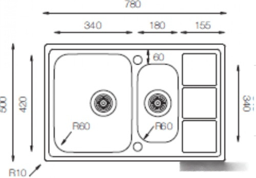 Кухонная мойка Zorg ZLL 7850-2 (микродекор)