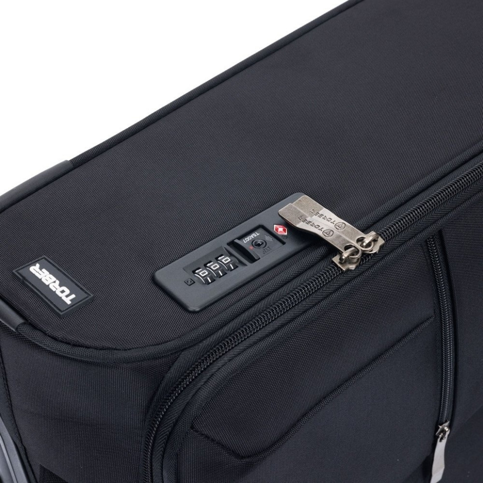 Чемодан-спиннер Torber Brosno T1901S (черный)