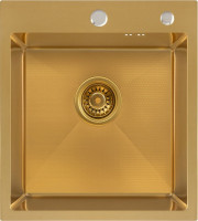 Кухонная мойка Basic CL DS Decor 45x50 (золото, коландер, дозатор)