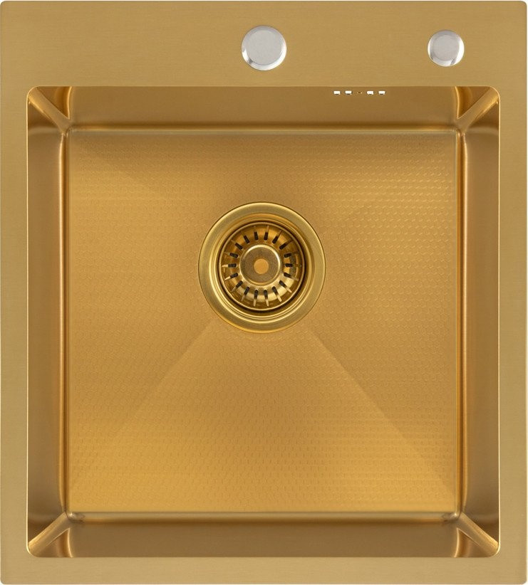 Кухонная мойка Basic CL DS Decor 45x50 (золото, коландер, дозатор)