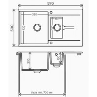 Кухонная мойка Polygran Brig-870 (белый хлопок 36)