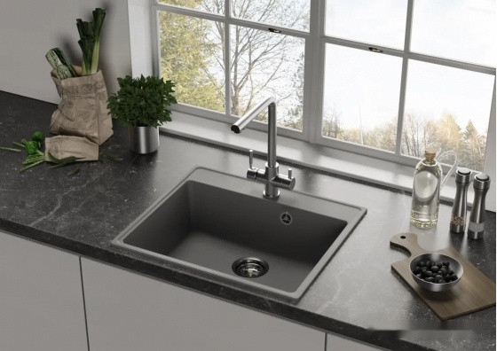 Кухонная мойка Ulgran QUARTZ Forte 580-07 (уголь)