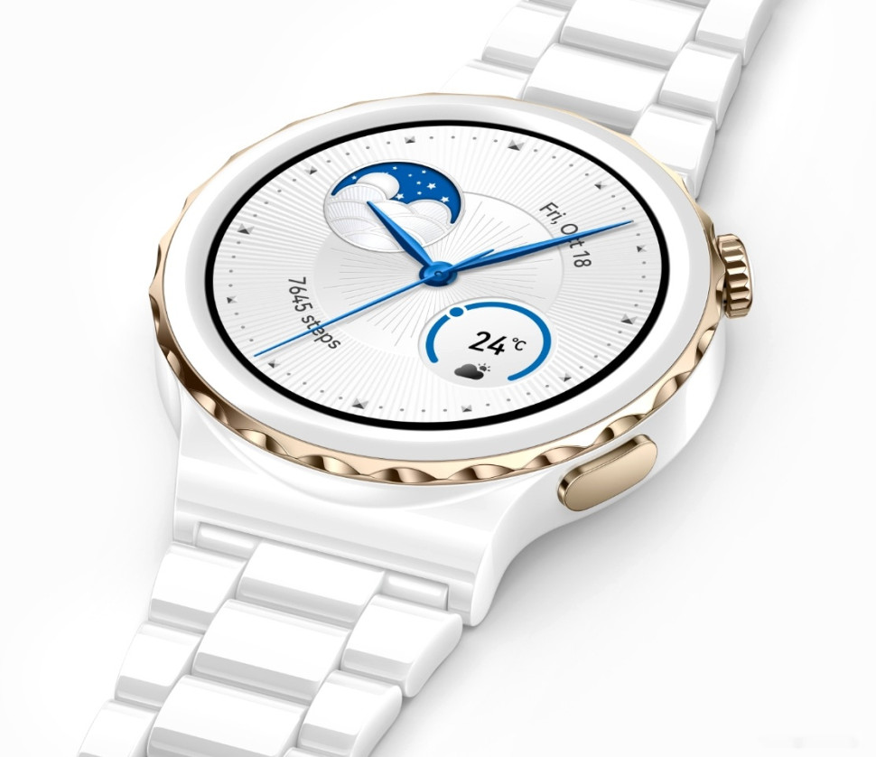 Умные часы Huawei Watch GT 3 Pro Ceramic 43 мм (белый/кожа)