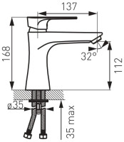 Смеситель Ferro Algeo Square BAQ2