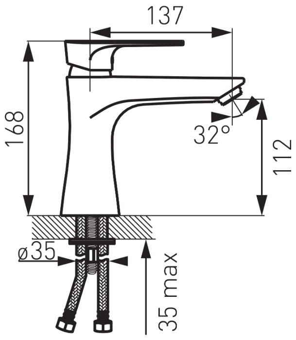 Смеситель Ferro Algeo Square BAQ2