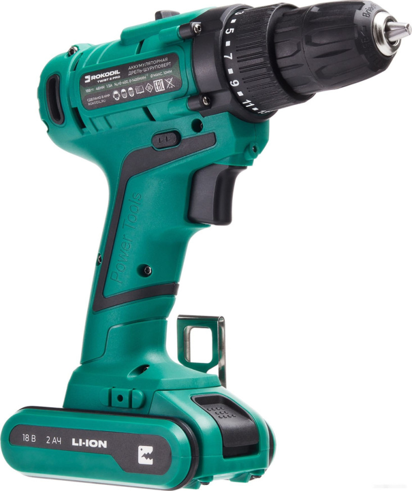 Дрель-шуруповерт Rokodil Twist 2 Pro (с 2-мя АКБ, кейс, оснастка)