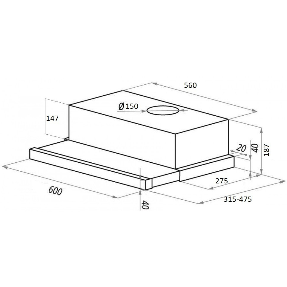 Вытяжка Ciarko Single 60 Inox