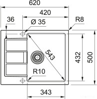 Кухонная мойка Franke S2D 611-62/500 белый 143.0628.363