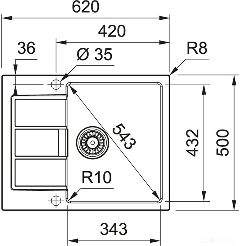 Кухонная мойка Franke S2D 611-62/500 белый 143.0628.363