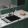 Кухонная мойка Roxen Snake 560220-45-BS (с ролл-матом и дозатором)