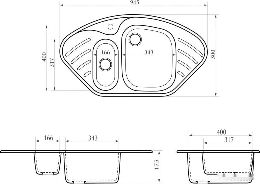Кухонная мойка Berge BR-9550 (черный матовый)