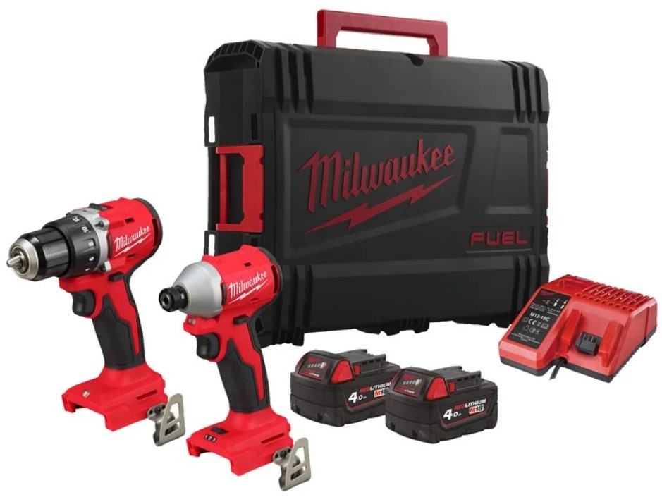 Набор электроинструмента Milwaukee M18 BLCPP2B-402C 4933492836 (шуруповерт, винтоверт, 2 АКБ, кейс)