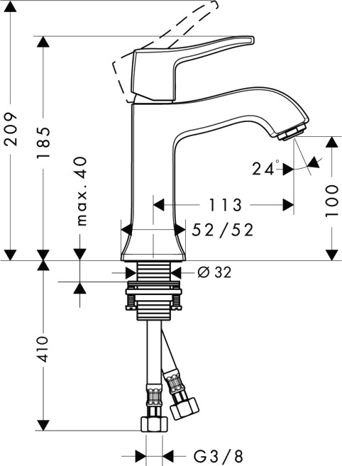Смеситель Hansgrohe Metris Classic 31077000