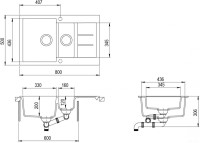 Кухонная мойка AquaSanita Tesa SQT 151 222 AW graphite