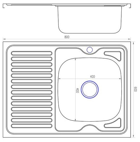 Кухонная мойка Mixline R 528181 (с сифоном)