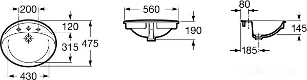 Умывальник Roca Aloa 56x47.5 (327865000)