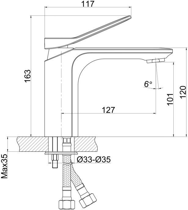 Умывальник Cersanit Carina 60В S-UM-CAR60/1 + 63050