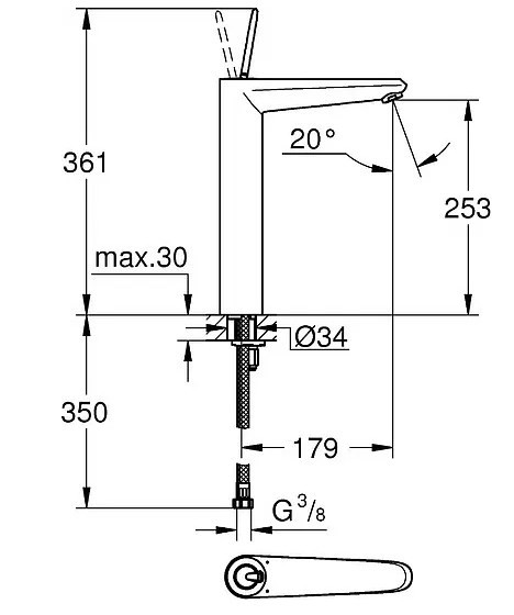 Смеситель Grohe Eurodisc joy 23428000 для раковины