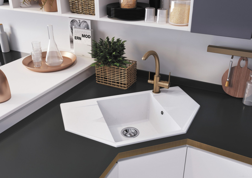 Кухонная мойка Polygran Riff-800 (песочный 302)