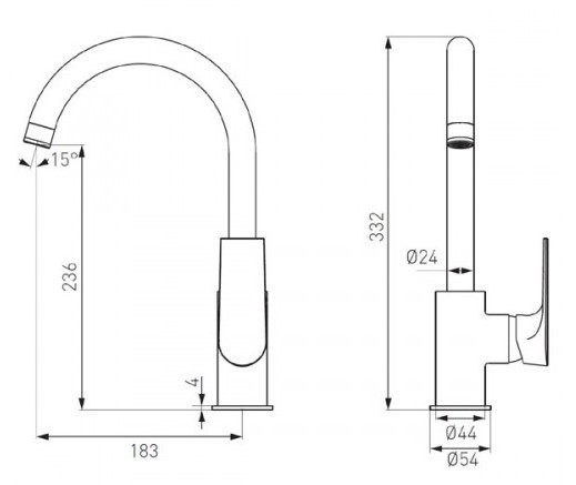 Смеситель Ferro Algeo Square BAQ4