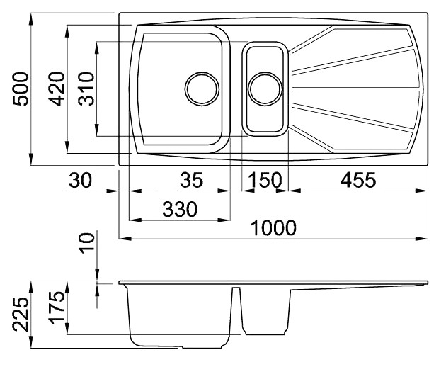 Кухонная мойка Elleci Living 475 G62 Bianco Antico