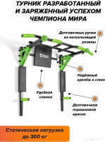 Турник с брусьями Absolute Champion Центрл Спорт Pro Maх (черный/салатовый)