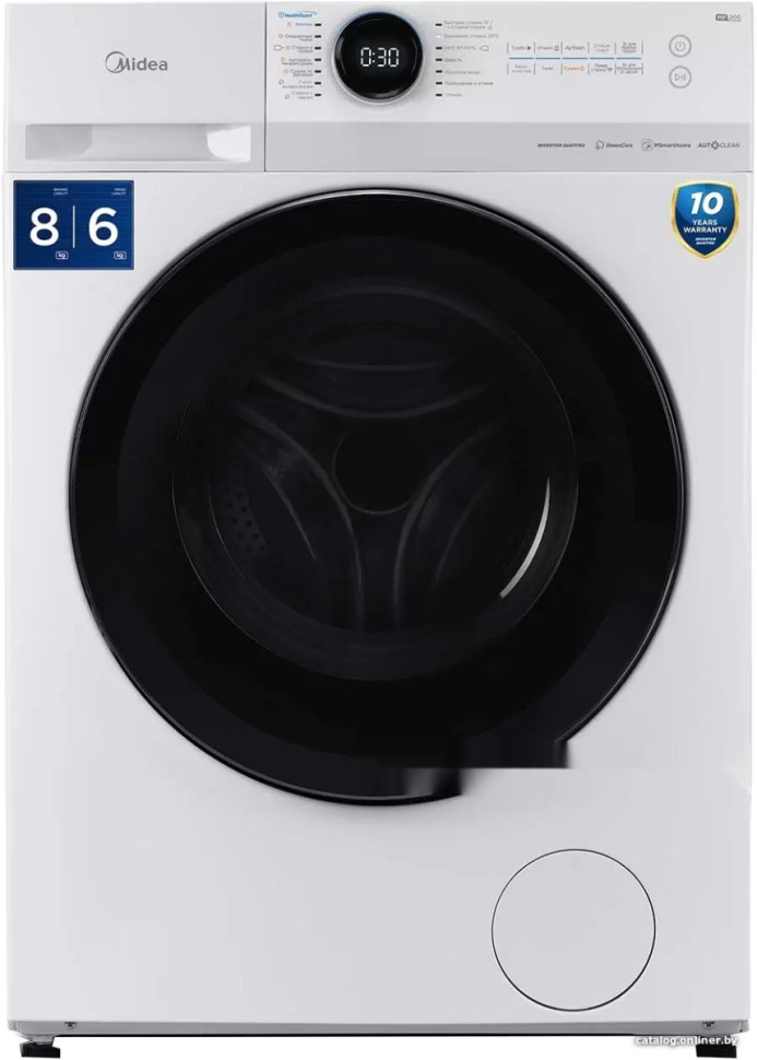 Стиральная машина Midea Lunar MF200D80WBS/W-RU