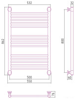 Полотенцесушитель Сунержа Богема+ прямая 800х500 12-0220-8050