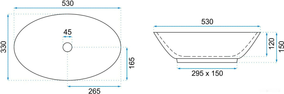 Умывальник Rea Pamela Shiny Aiax Marmur U9685