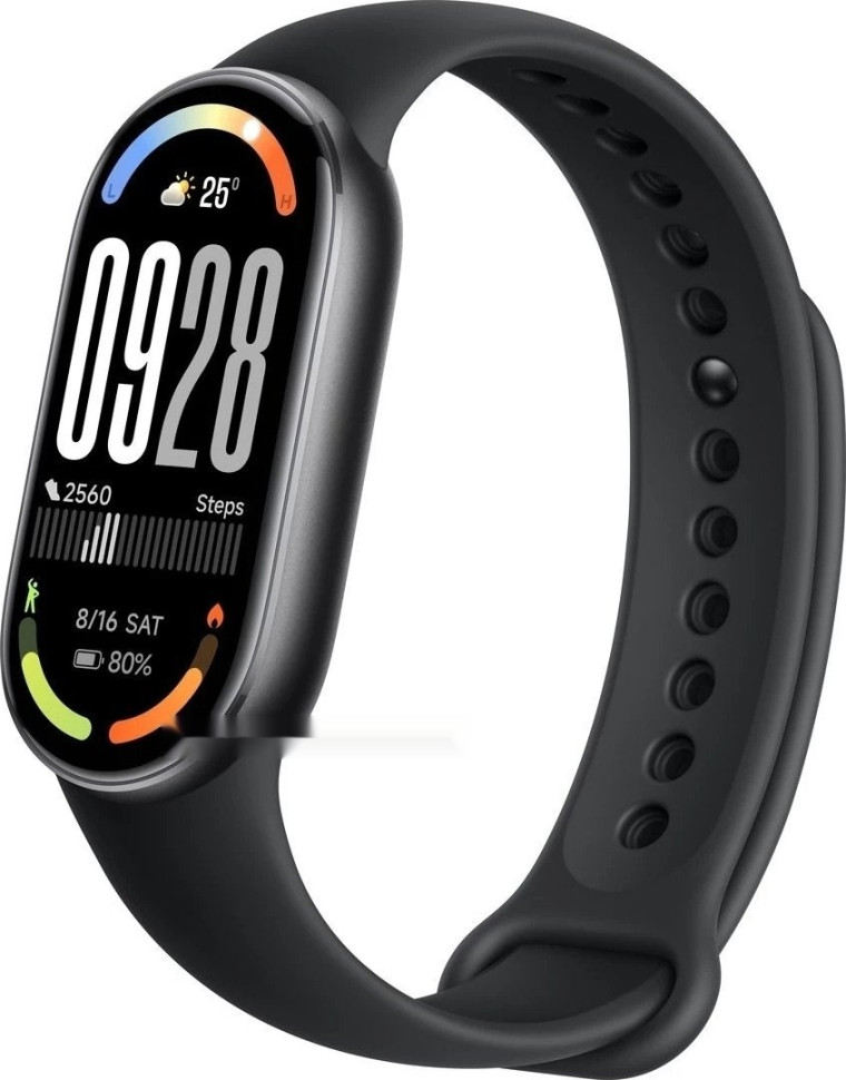 Фитнес-браслет Xiaomi Smart Band 10 M2459B1 (черный, с черным силиконовым ремешком, международная версия)